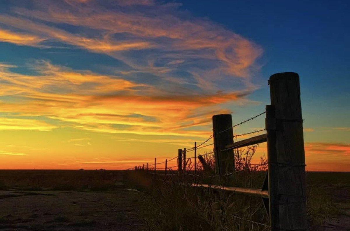 Up at sunrise checking fences getting ready for winter. Incredible colors.