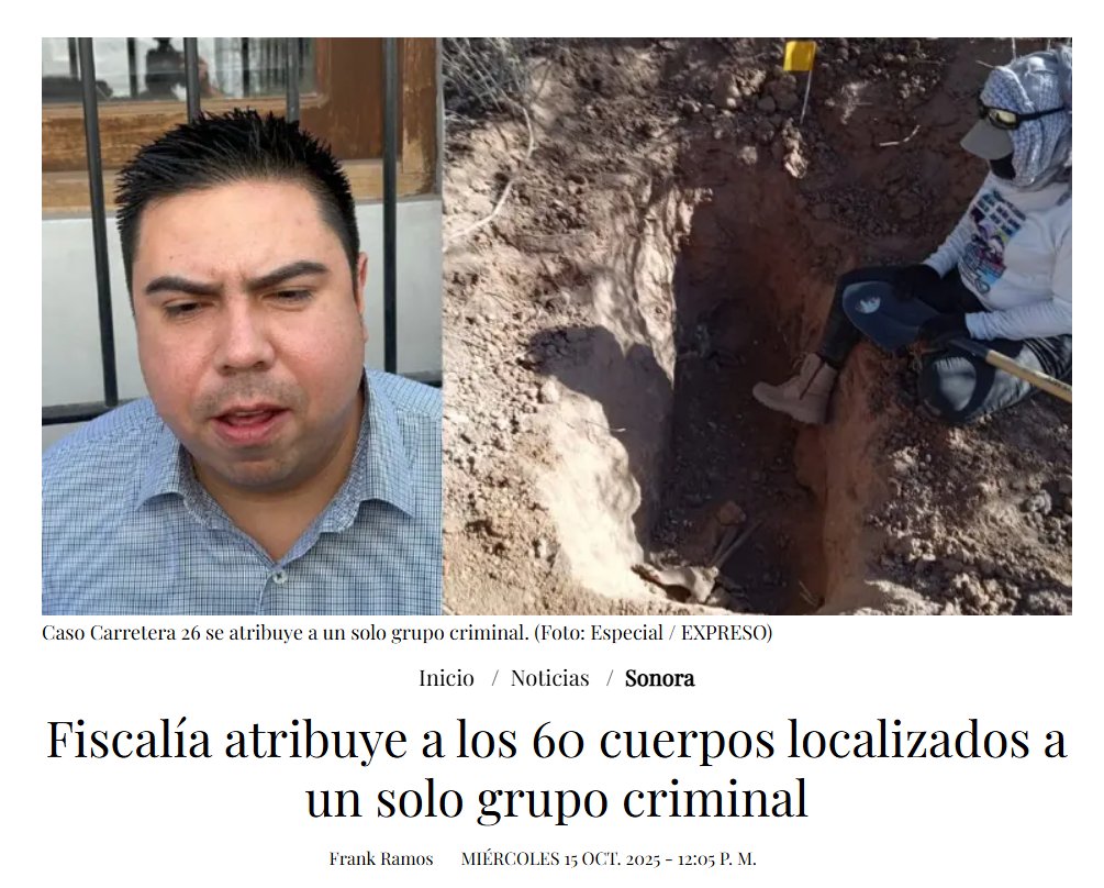 🧐Se confirma lo que habíamos señalado hace semanas en mi reportaje para <a href="/pplanadigital/">Primera Plana Digital</a>:

El repunte de violencia en Sonora no solo refleja más asesinatos, sino una estrategia de ocultamiento de cuerpos entre grupos criminales.