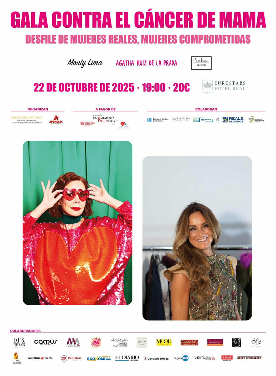 Dónde adquirir las entradas

Las entradas  precio de 20 euros Santander: la Corsetería Amada Lois, Sandra Alonso Moda Personal, María Jesús Gil Joyas y DiKsí by Amaya Bezanilla, en el Grupo Difusión de Torrelavega, así como el mismo día de la gala en el Hotel Real.