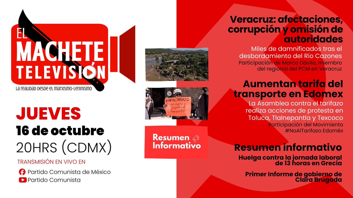 Esta noche en El Machete Televisión 8pm