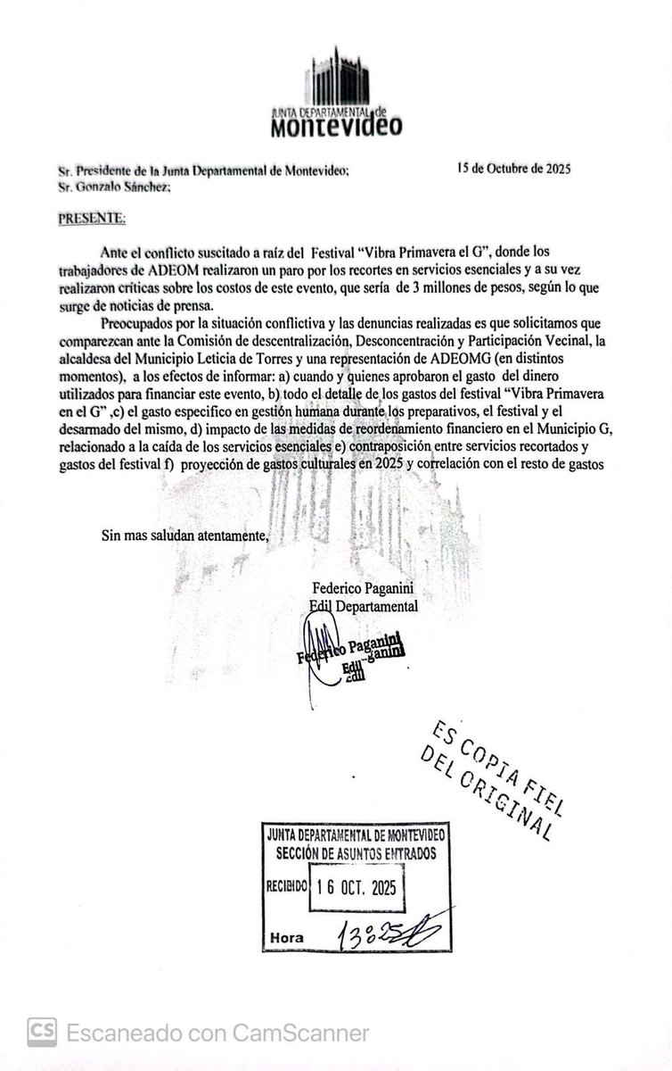 Citamos a la alcaldesa del Municipio G y autoridades de ADEOM para que se brinden explicaciones acerca del Festival “Vibra Primavera el G” y sus respectivos gastos.
Queremos saber qué servicios esenciales se dejaron de cubrir para realizar este festival.