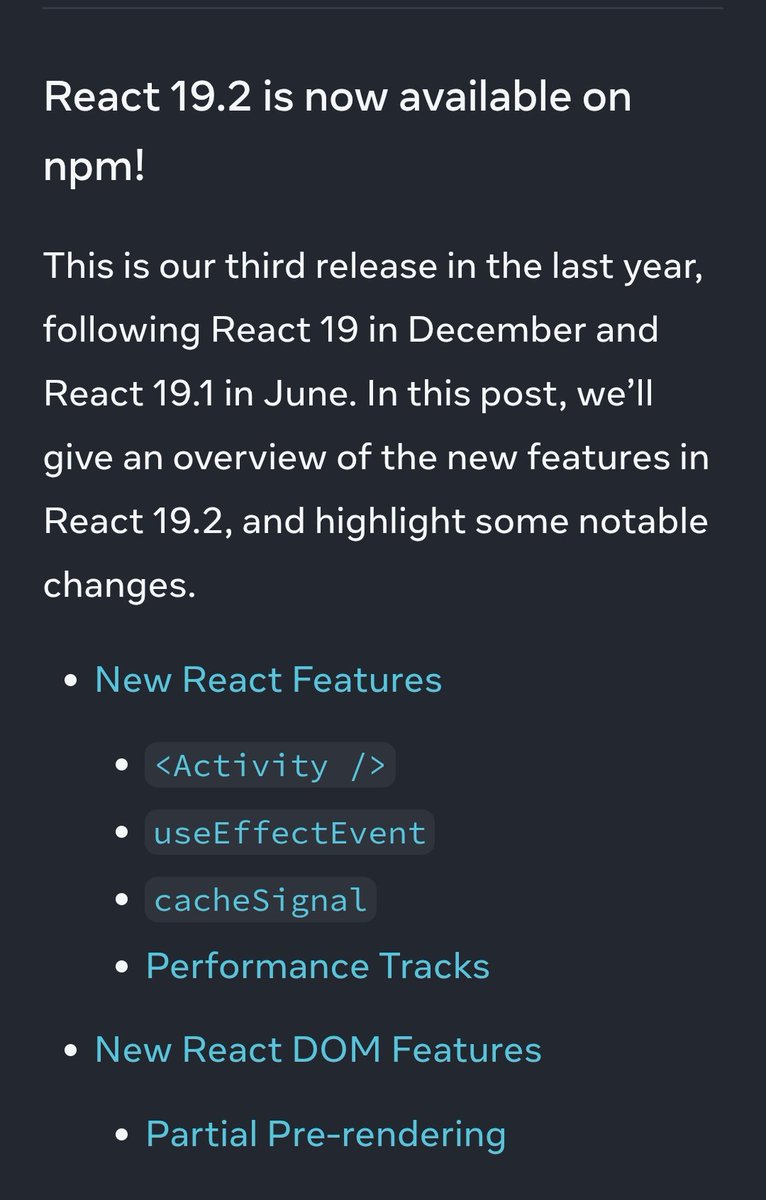rathodrohan721's tweet image. Day 11 💻 
Did some machine coding in React today — built an Accordion and a Progress Bar 🎯
Also went down the rabbit hole reading about the new React 19.2 update 😅
Every time I think I know React… React drops a new feature 💀

#100DaysOfCode #ReactJS #WebDev #CodingJourney