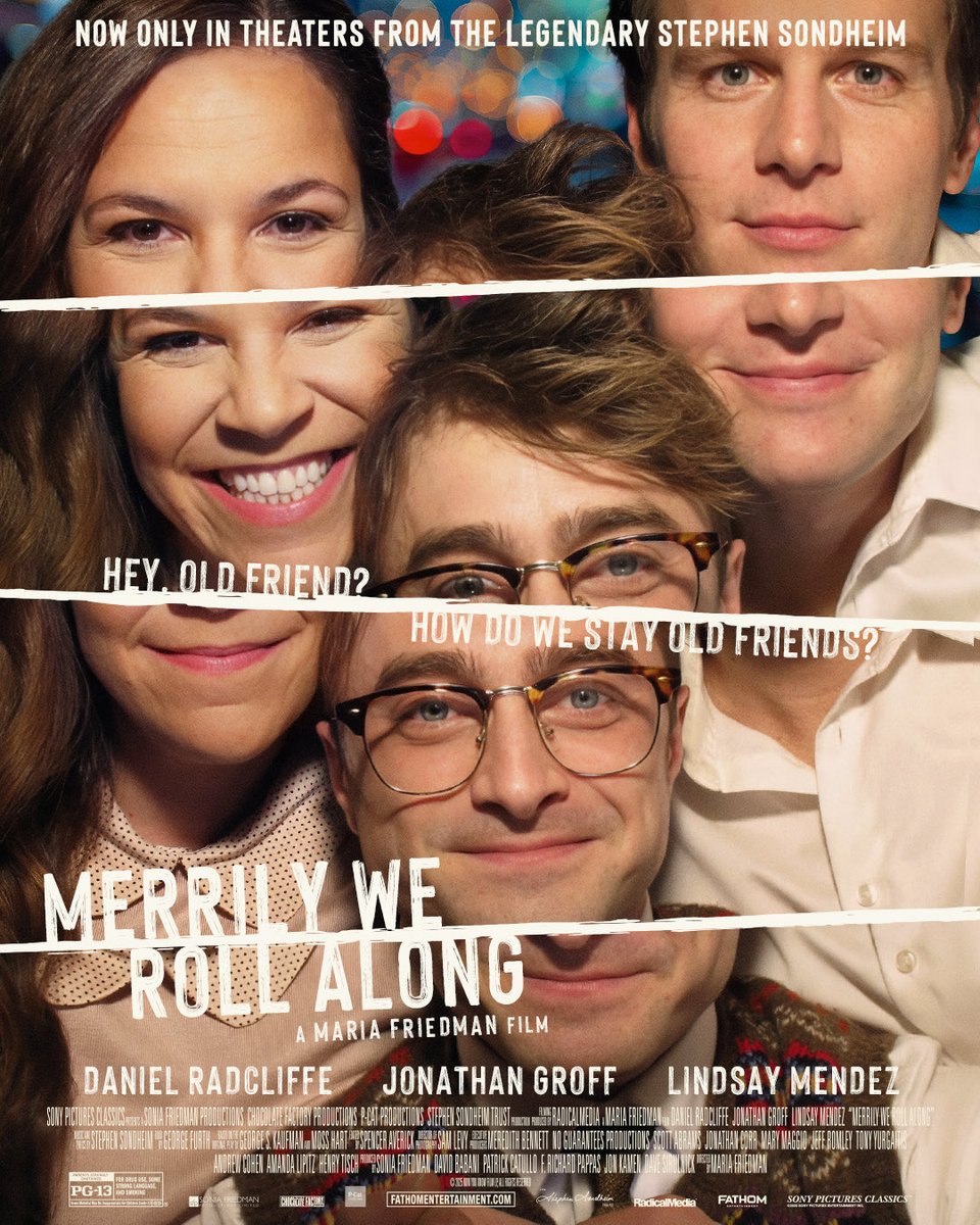 FilmUpdates's tweet image. The poster for the filmed Broadway revival of ‘MERRILY WE ROLL ALONG’ has been released.

Starring Daniel Radcliffe, Jonathan Groff and Lindsay Mendez.

In theaters December 5.