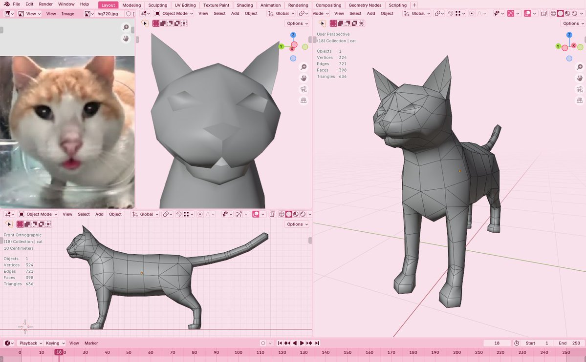 Drillimpact_dev's tweet image. Cat 🐱
#lowpoly #gamedev #PSX