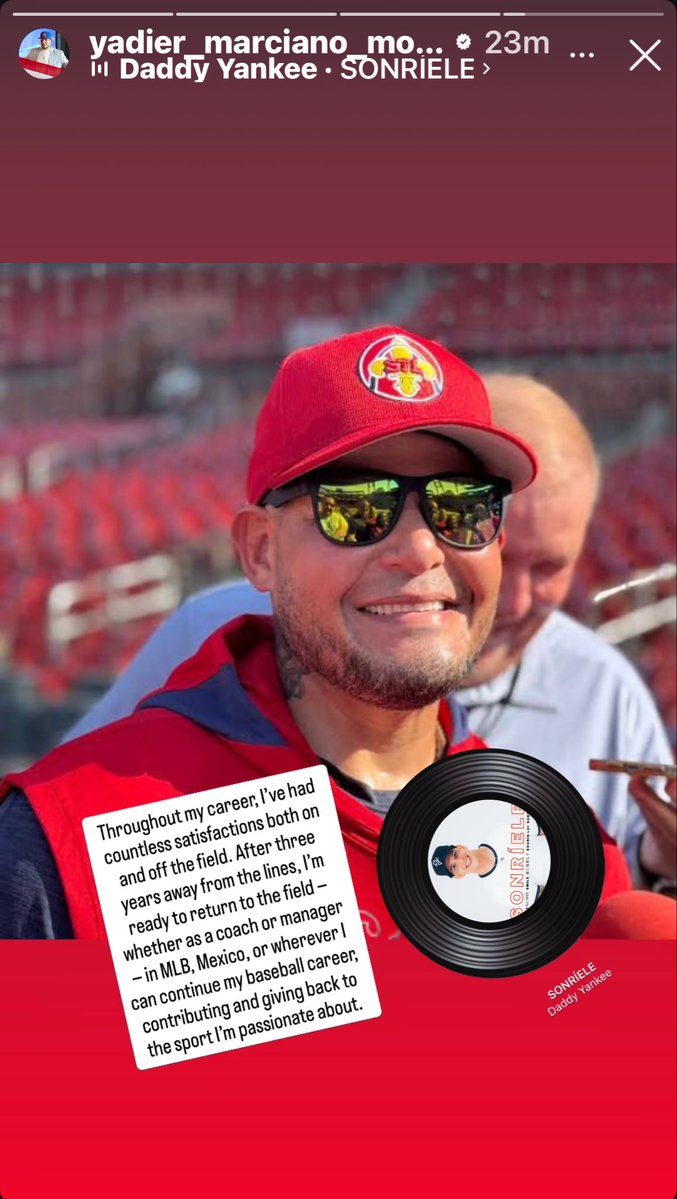 #STLCards legend Yadier Molina reveals on Instagram that he is ready to return to baseball as a manager or coach. He has had talks with the Cards and manager Oli Marmol about a return to St. Louis as a coach, per a source. He was a guest coach for the Cards for two series in ‘25. 