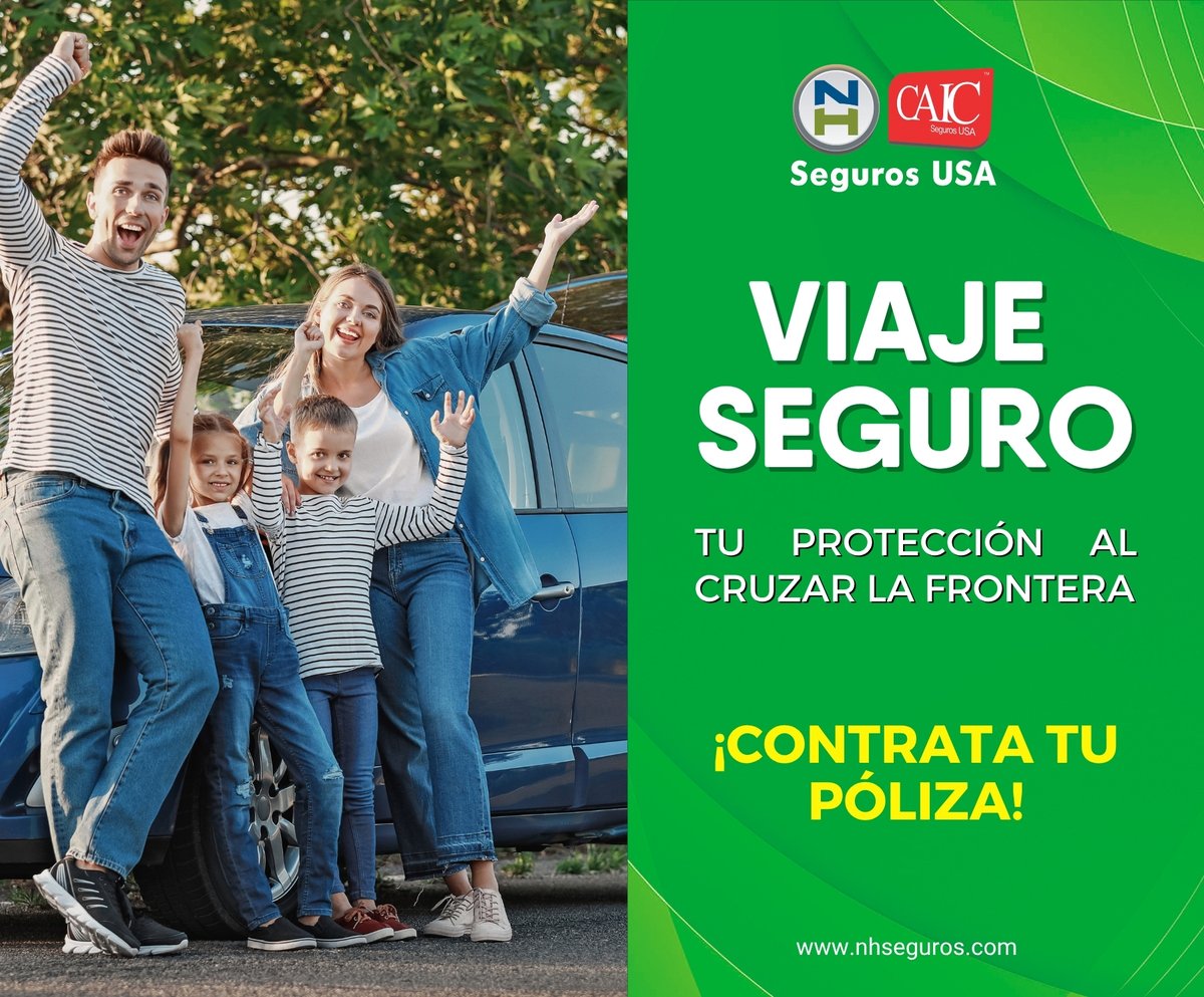 NHCAICSeguros's tweet photo. ¡Viaja seguro!
Asegura tu auto antes de cruzar a EE. UU. y protege tu aventura.
Tenemos un agente autorizado cerca de ti.
Contáctanos para más información.
#NHCAICSeguros 🔵🟢 https://t.co/awPHZ5u9NT