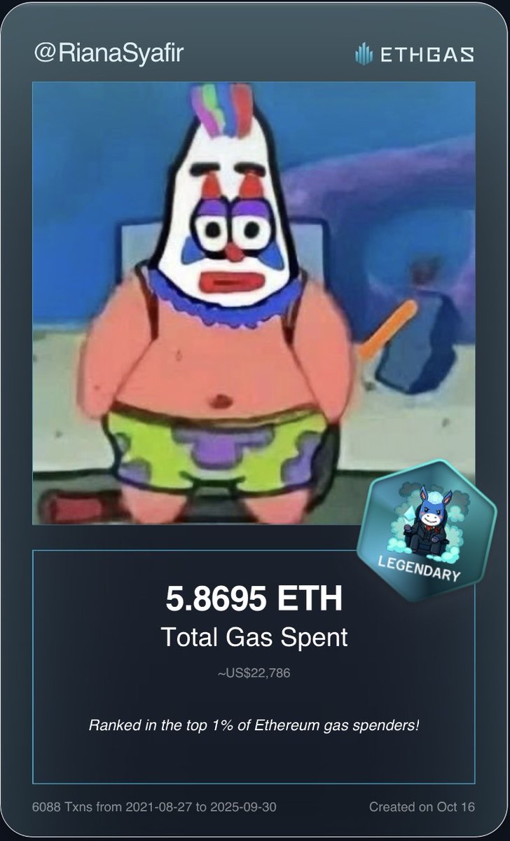 Just unlocked my Gas ID via ETHGas 🪪

I'm a Legendary Jack with 5.8695 ETH spent on gas since Beacon Chain - now fueling my climb to the Gasless Future and earned 4000 Beans already. 

Reveal yours at ethgas.com/community/gas-…