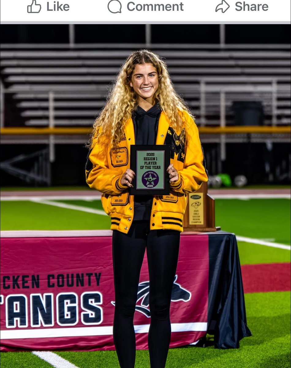 Kendyll won Region 1 female soccer player of the year last night.  What an amazing achievement to end a fantastic High School Career.  Becky and I are so proud of her and cannot wait to see what the future brings.
