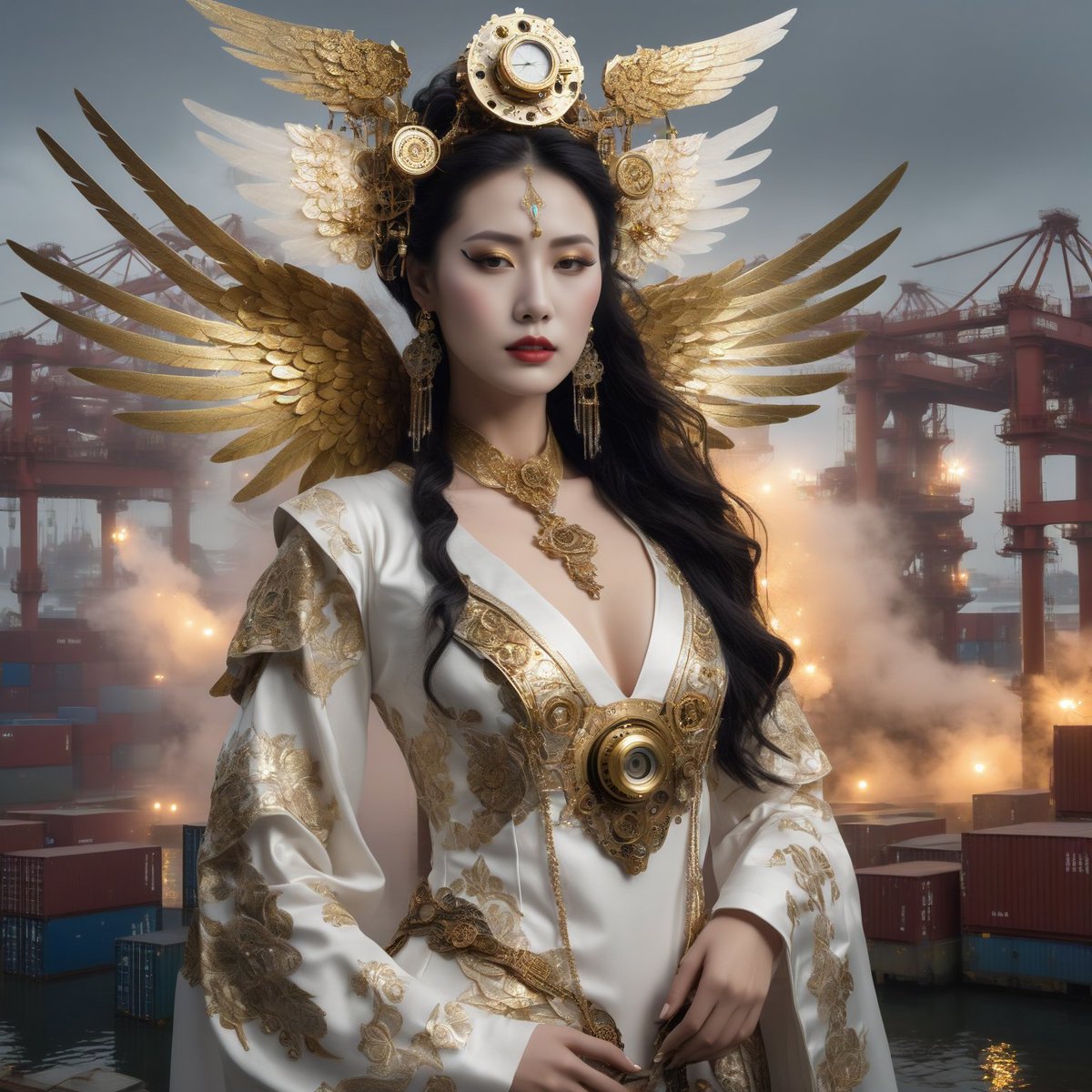 I’ve listed some early “Fallen Angels” neurophotographic NFTs on OpenSea.

The Fallen Angels series, portrays woman bio-engineered as angels, often within unusual environment like industrial harbour or catastrophic situations.
Despite being perfect cyber creatures, how do you