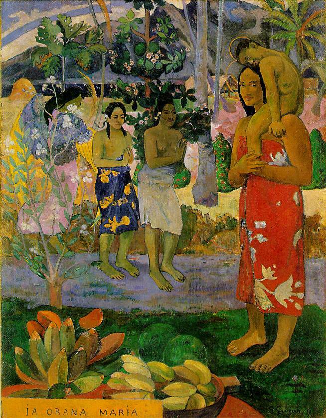 artistgauguin's tweet image. Orana Maria (We Hail Thee Mary), 1891 #artbots #gauguin