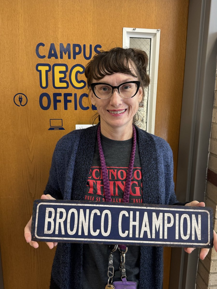 Ms. Neidholt is helpful to everyone while being amazing at assisting with technology. You are so appreciated. Thank you for being a Bronco Champion! 💙💛 #BroncoChampion <a href="/HeritageBroncos/">Heritage Broncos</a>