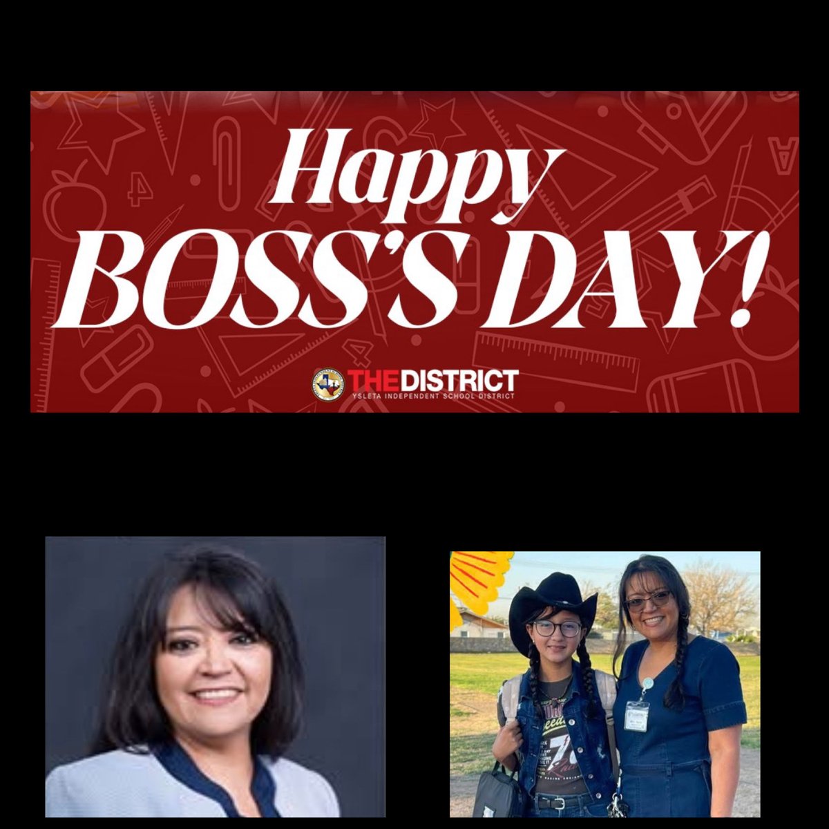 LomaTerraceES's tweet photo. 💖✨On this Boss's Day, we want to extend our heartfelt thanks to our Principal, Mrs. Nava. Your leadership @LomaTerraceES is unparalleled! Thank you for everything you do! 🦁@YsletaISD #BossDay #Leadership https://t.co/opXoQNuMte