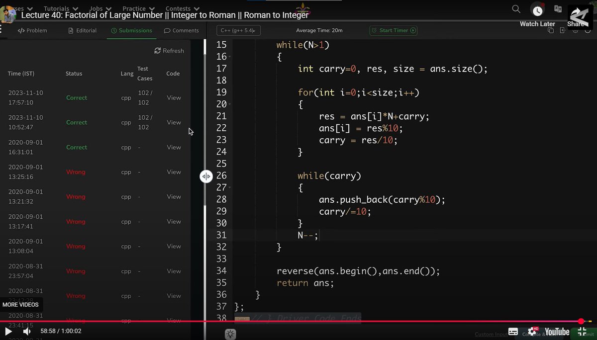 codewitharun9's tweet image. Day 19 of my DSA journey with @rohit_negi9 bhaiyaa...
Practiced some more questions on string e.g, sort vowel, add string, roman to integer.
#DSA
#cplusplus
#codingjourney
#LeetCode