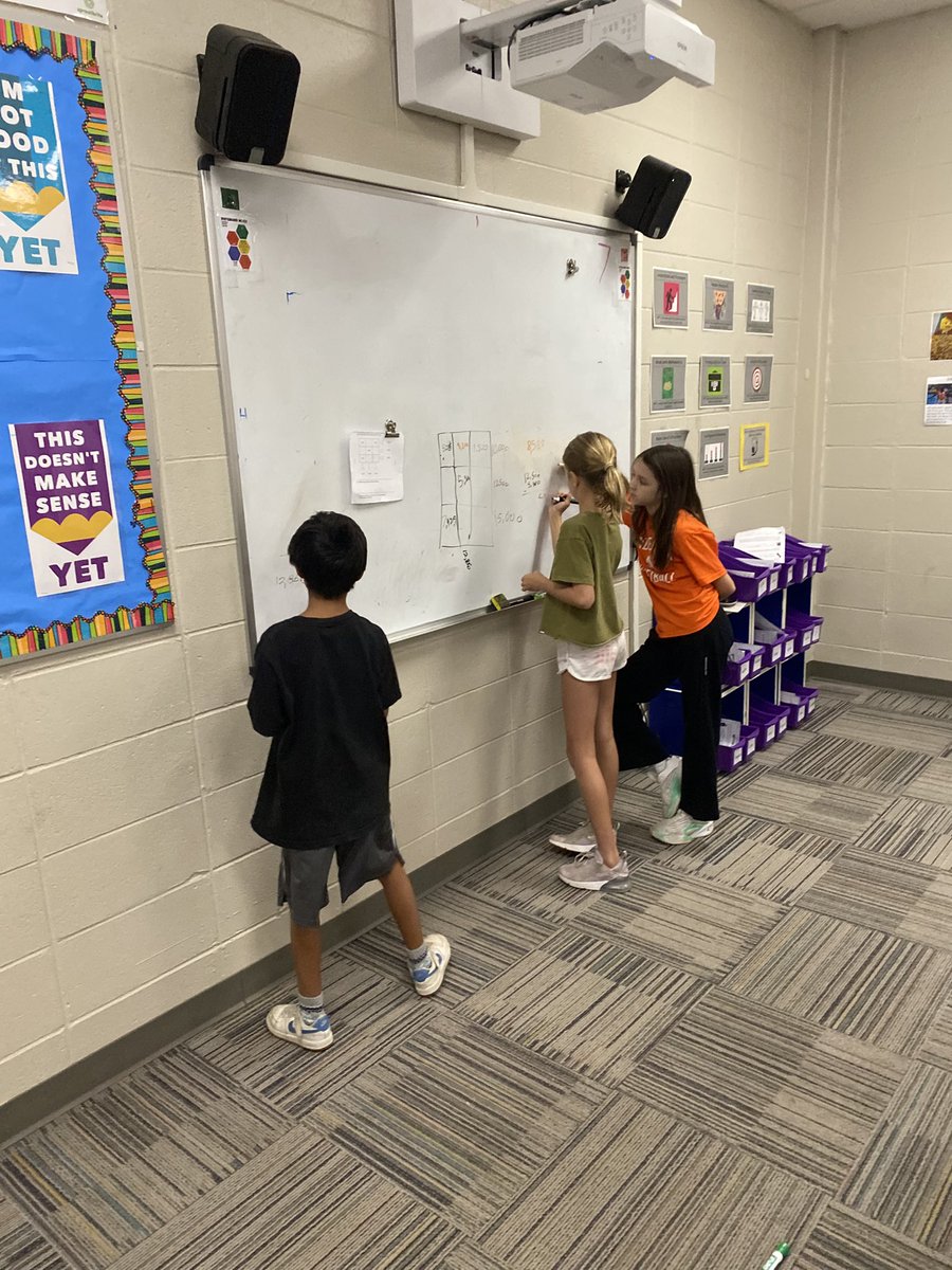 ELOAyer's tweet photo. 4th grade ELO working on word problems at Vertical white boards! @ayerelementary https://t.co/zn5LZYokxB