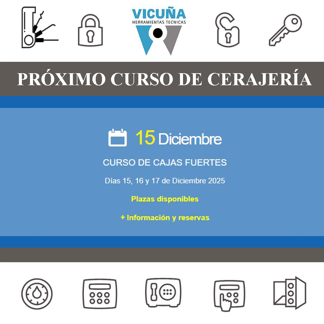 Vicunatools's tweet photo. 🔐 Curso de Apertura de Cajas Fuertes

🗓 15, 16 y 17 de diciembre de 2025

📍 Zaragoza
⚙️ Plazas limitadas — reserva tu plaza con antelación.

📧 admin@vicunatools.com

📞 976 59 80 59

#CerrajeriaProfesional #FormacionTecnica #Zaragoza #Seguridad #VicunaTools https://t.co/yGLt4BcWQS