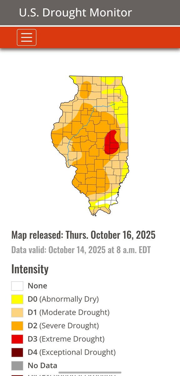 New drought monitor released shows a worsening drought across Illinois. #ilwx