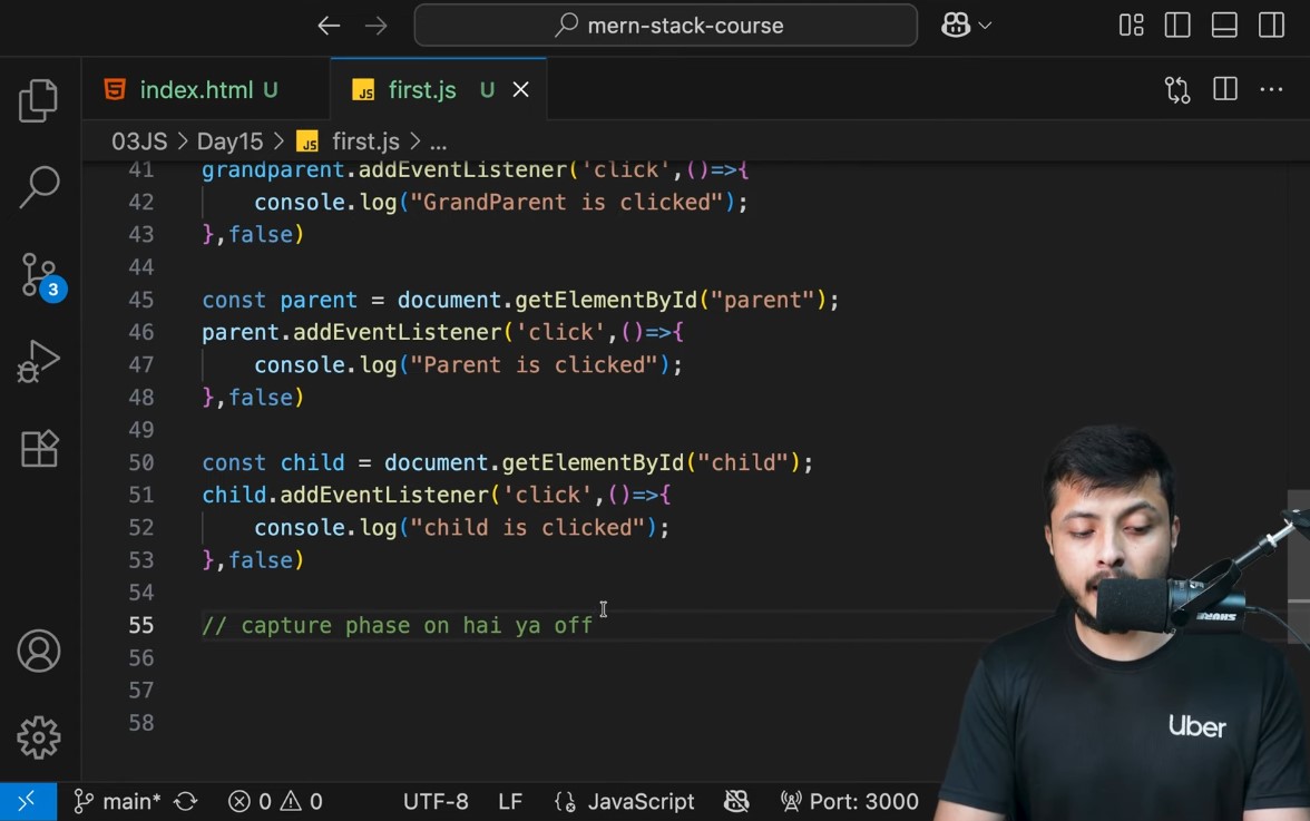 vickychauhan_01's tweet image. 🔥 Day-30 of Coding Challenge with #CoderArmyDefence 💻
✔️ Event types (click, keydown, scroll, etc.)
✔️ 3 ways to handle events (onclick, DOM property, addEventListener)
✔️ Event Bubbling & Capturing 🌊
✔️ event.target, stopPropagation() & event flow
#javascript