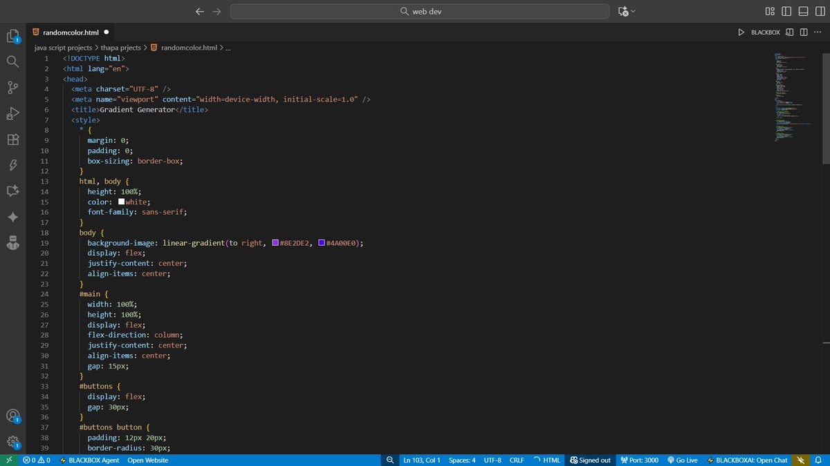 Learn_with_VB's tweet image. Day 23 completed of #100DaysOfCode
today i build a random background radient color generator from scratch using html , css &amp;amp; javascript.
#WebDevelopment  #CodingJourney #buildinpublic #Frontend #JavaScript