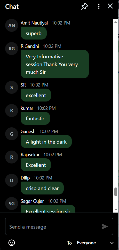 learntotrade365's tweet photo. Real Content - Real Knowledge sharing - Real example Backtest with 0% Timepass can only give this kind feedbacks directly from traders in today's Free Webinar. 👇👇

I am happy that the session is and will help to improve your trading.