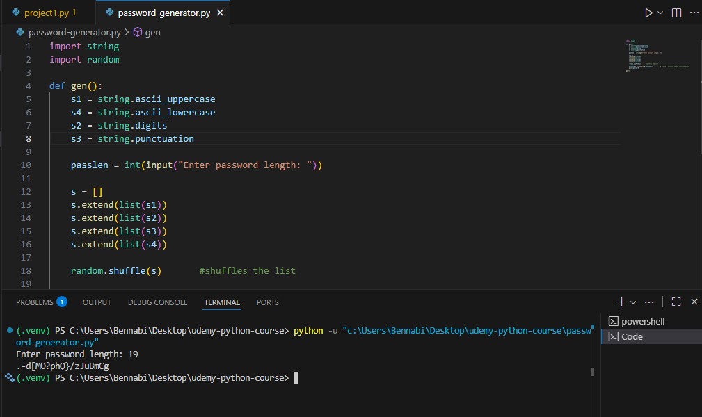 I_am_gaurav68's tweet image. Day 2 of my Python project-based learning 🚀🚀:
Today, I made a password generator. Users input the length, and it generates a password.
Here is a sample image:
#LearnInPublic #Python #pythontkinter #projects