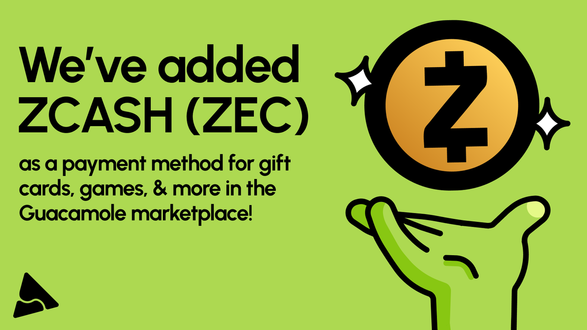 Big News: $ZEC (on Solana) is now supported as a payment method in the <a href="/guac_gg/">GUACamole 🥑</a> marketplace!