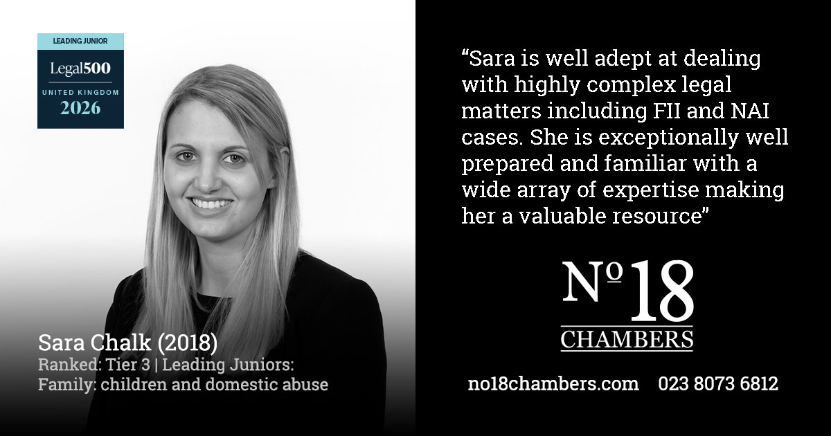 Spotlight on our members in the Legal 500: Sara Chalk ranked Tier 3, leading junior in family (children and domestic abuse)