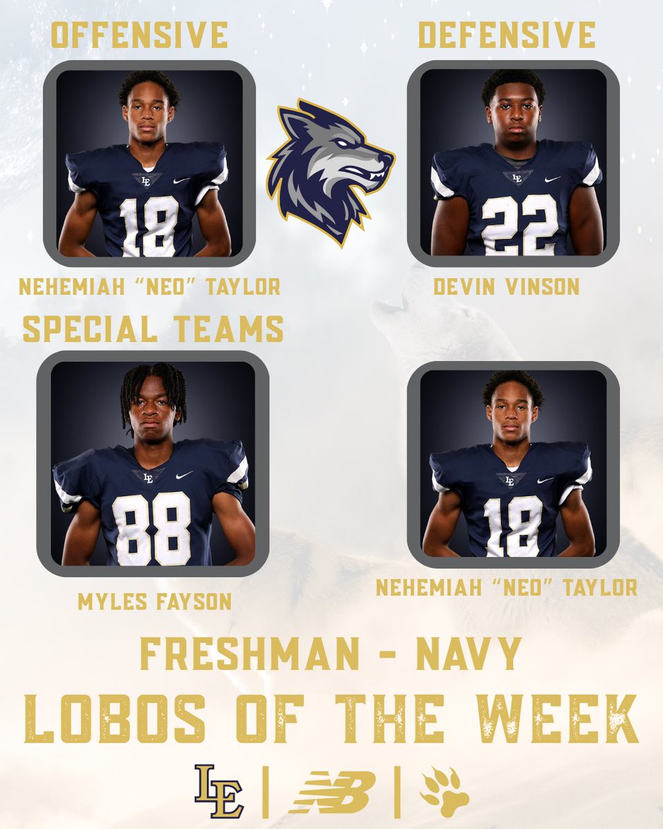 LEHSfball's tweet photo. Lobos. Of. The. Week. https://t.co/sNv3hReiXE
