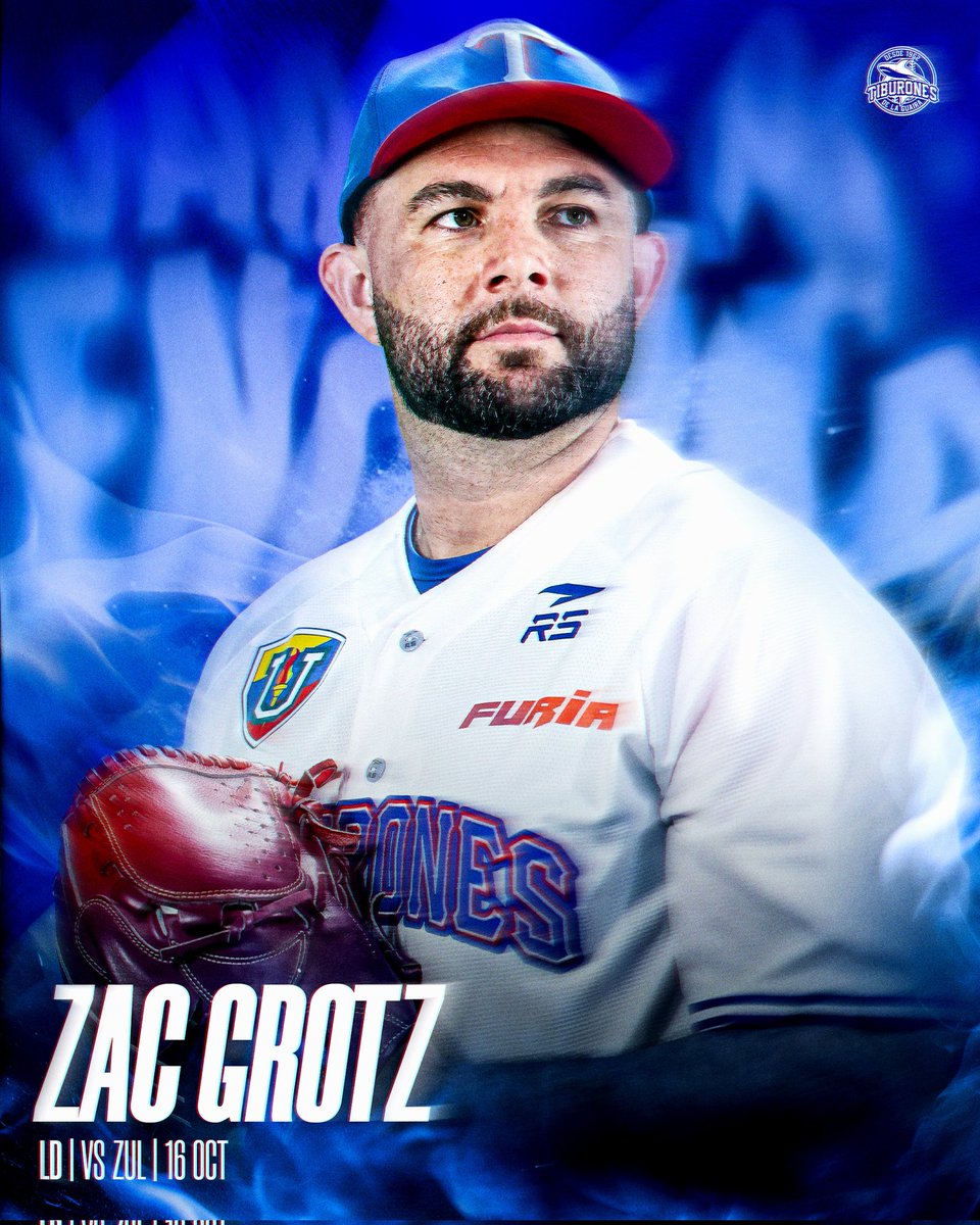 ¡Abridor del día! 💪🦈

Zac Grotz (LD). 🇺🇸 ¡Vamos! 🥁

🏟️ Estadio Luis Aparicio 🏟

⌚️ 7:00 p. m.

📍Maracaibo, estado Zulia 🇻🇪

#VamosPaEncima 🦈🥁 
#TiburonesSiempre 💯