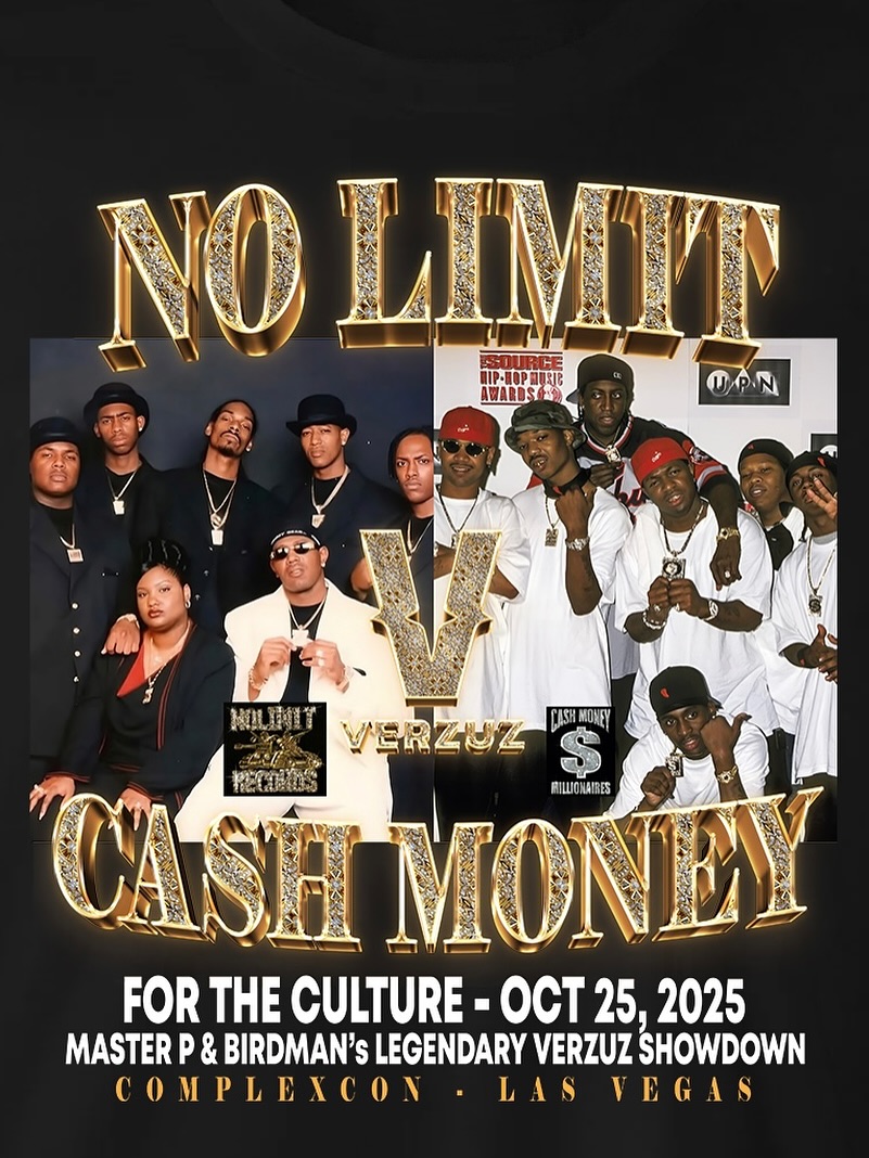 versustvbattle's tweet photo. 🎤 Watch VERZUZ ComplexCon Live from Las Vegas
🎤 Cash Money Records vs No Limit Records
📍 Location: Las Vegas, Nevada
📅 Date: October 25, 2025 https://t.co/Iw8l0qceT6