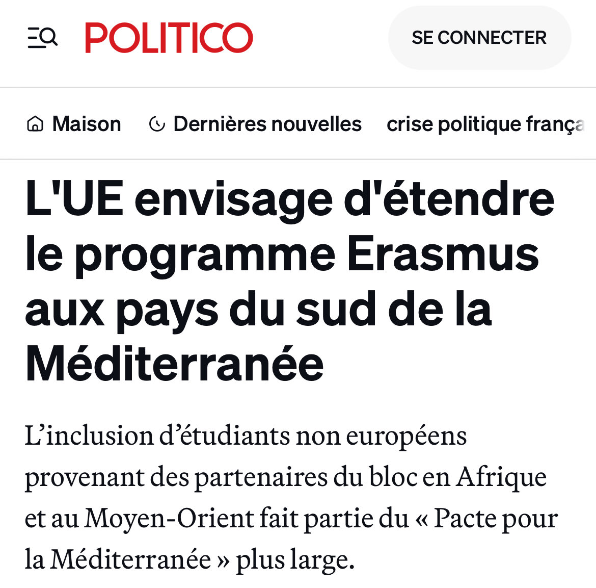 🚨 L’UE VEUT INTÉGRER LES PAYS ARABES AU PROGRAMME ERASMUS.

Au programme : passer le budget de l’UE pour cette région à 42 milliards d’euros et créer un "pont entre les continents". 

Envoyer les étudiants français en Syrie, en Libye ou en Palestine, quelle idée merveilleuse !