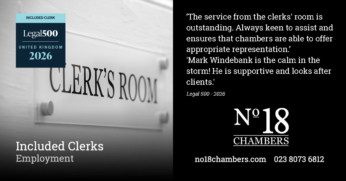 Spotlight in the Legal 500: our brilliant Clerking Team for family and employment law.