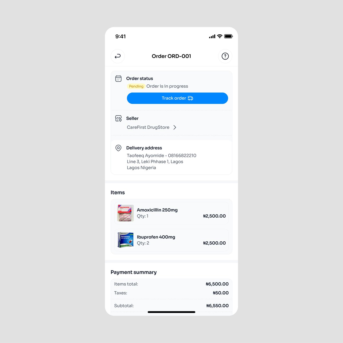 taofeeqdesigns's tweet image. Order Details โ Transparency in action ๐
Designed for clarity, confidence, and control.
Every key info where users expect it, no guesswork. โ๏ธ