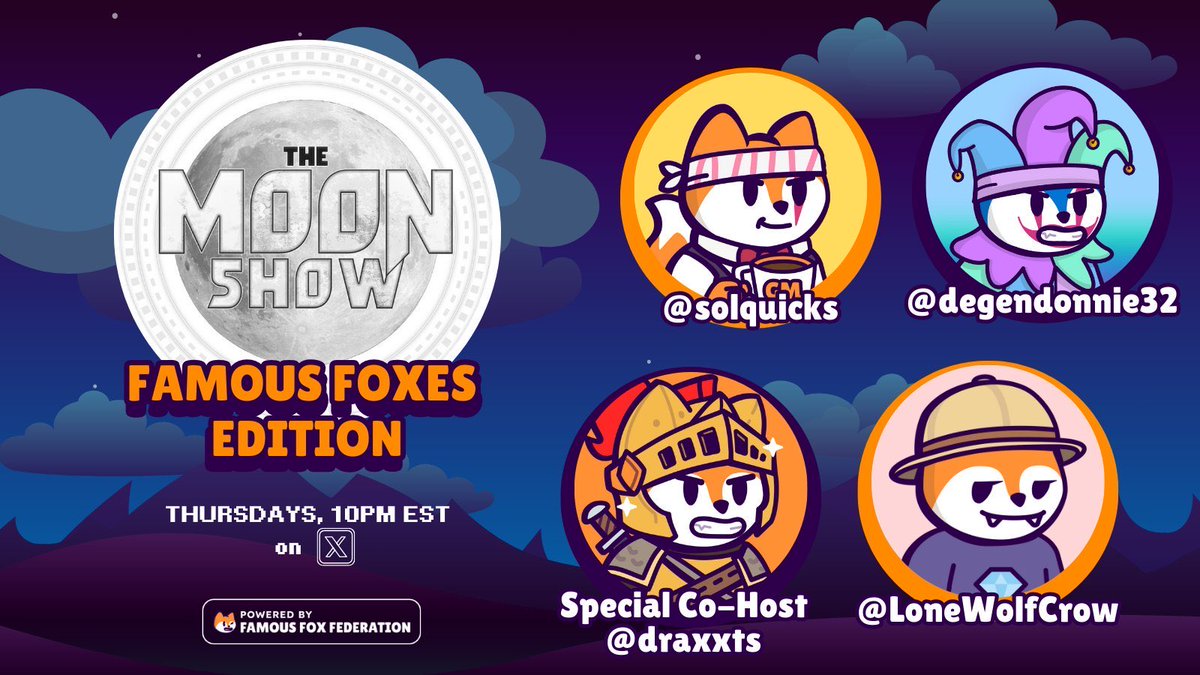 quicks | Solflare (@solquicks) on Twitter photo travel the foxing world but we don't miss
back again tonight for The Moon Show with the <a href="/FamousFoxFed/">Famous Fox Federation 🦊🟠</a> 🟠
set your reminder 10pm EST👇 travel the foxing world but we don't miss
back again tonight for The Moon Show with the <a href="/FamousFoxFed/">Famous Fox Federation 🦊🟠</a> 🟠
set your reminder 10pm EST👇