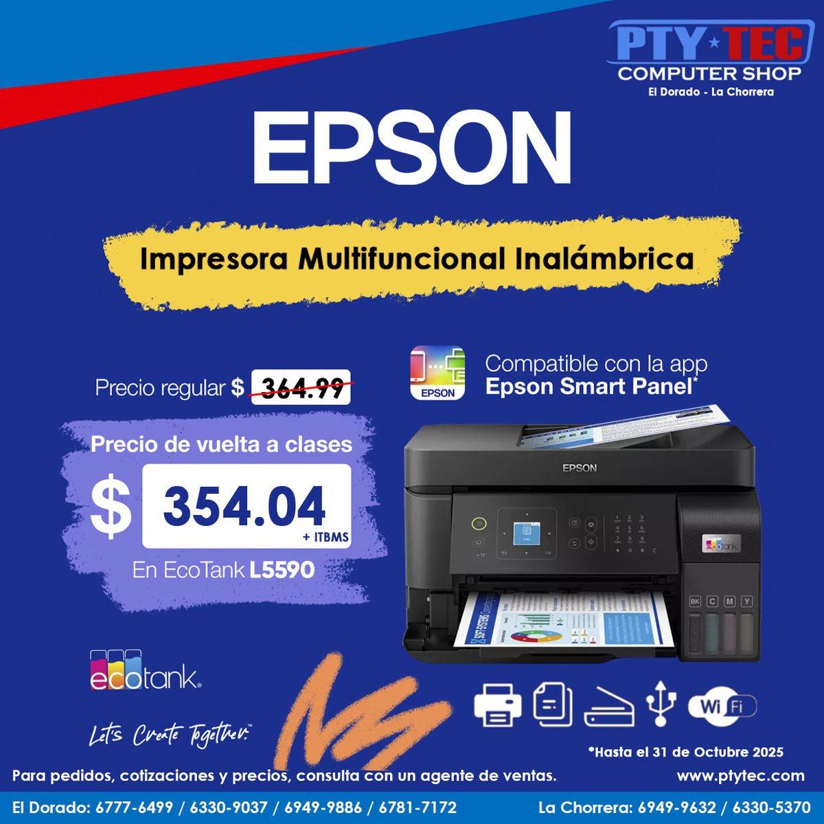 ptytec_computer's tweet image. Imprime sin límites con la Epson EcoTank L5590 🖨️
Multifuncional.
¡Velocidad, calidad y ahorro en cada página!

Más info: ptytec.com/product/12610

#ptytecdorado #ptytecchorrera #Ptyteccomputershop #ptytec #EpsonL5590 #EcoTank
