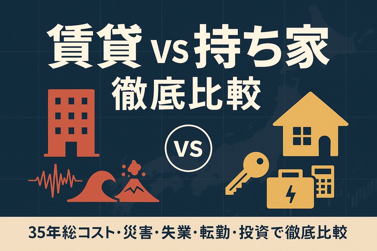 30代で家を買おうか迷ってる人へ  
「今買わないと損」 「賃貸はもったいない」  本当にそうでしょうか？  
📌4,000万円、35年、金利0.7% 
📌南海トラフ地震80%の確率 
📌失業・転勤リスク  
これ全部計算したら 結論が180度変わりました 
 後悔する前に読んで👇
 eternalstudent.jp/entry/2025/10/…