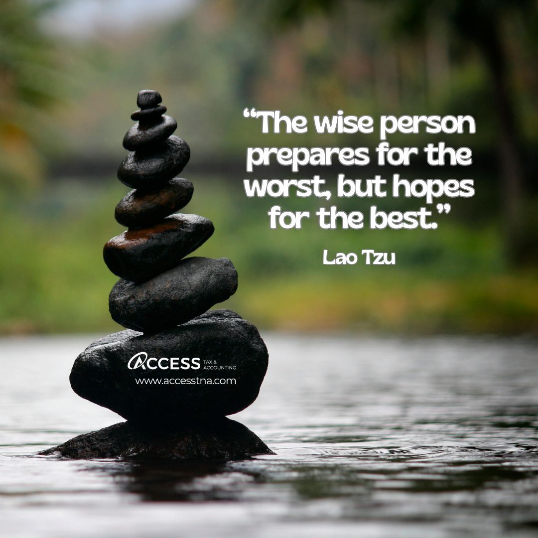 access_tna's tweet photo. Plan out your worst-case scenario. It helps a ton.
Keep your outlook optimistic. That is essential.

That combination of preparation and positivity makes you resilient.

#BeReady
#Preparedness
#AccessTNA
#HoustonAccountant
#DallasFortWorthAccountant https://t.co/QceyA92I9F