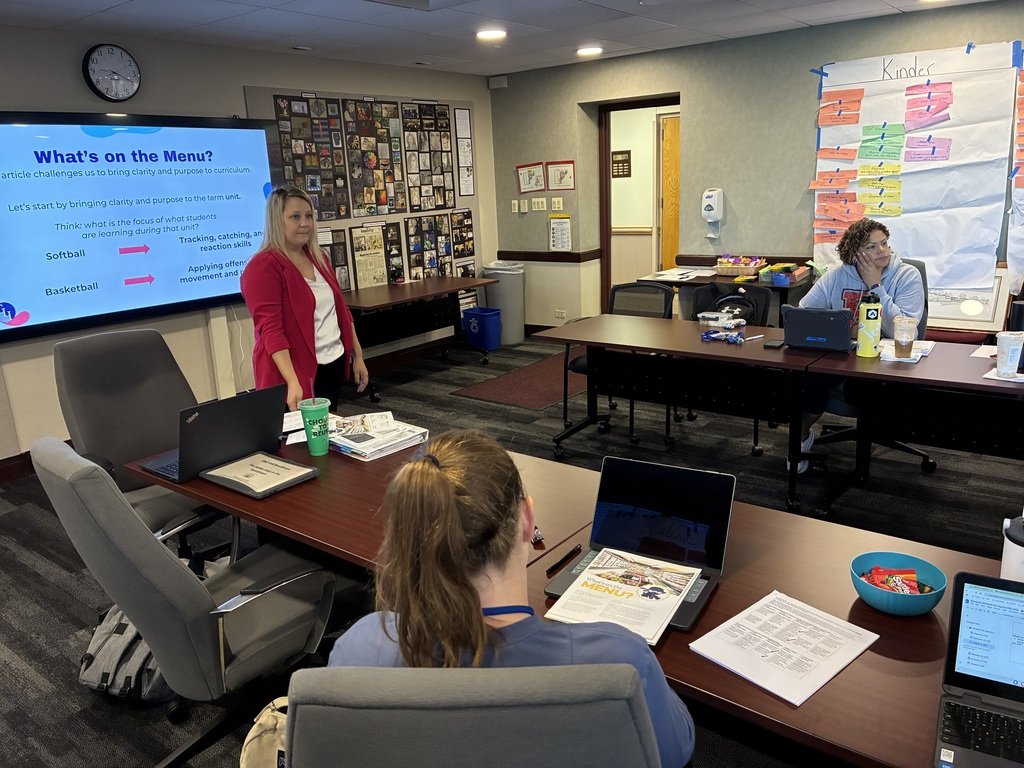 D83 PE teachers are having meaningful discussions on assessing student skills, a key step in our roadmap for success! Committed to our shared vision. 🚀 #D83Shines