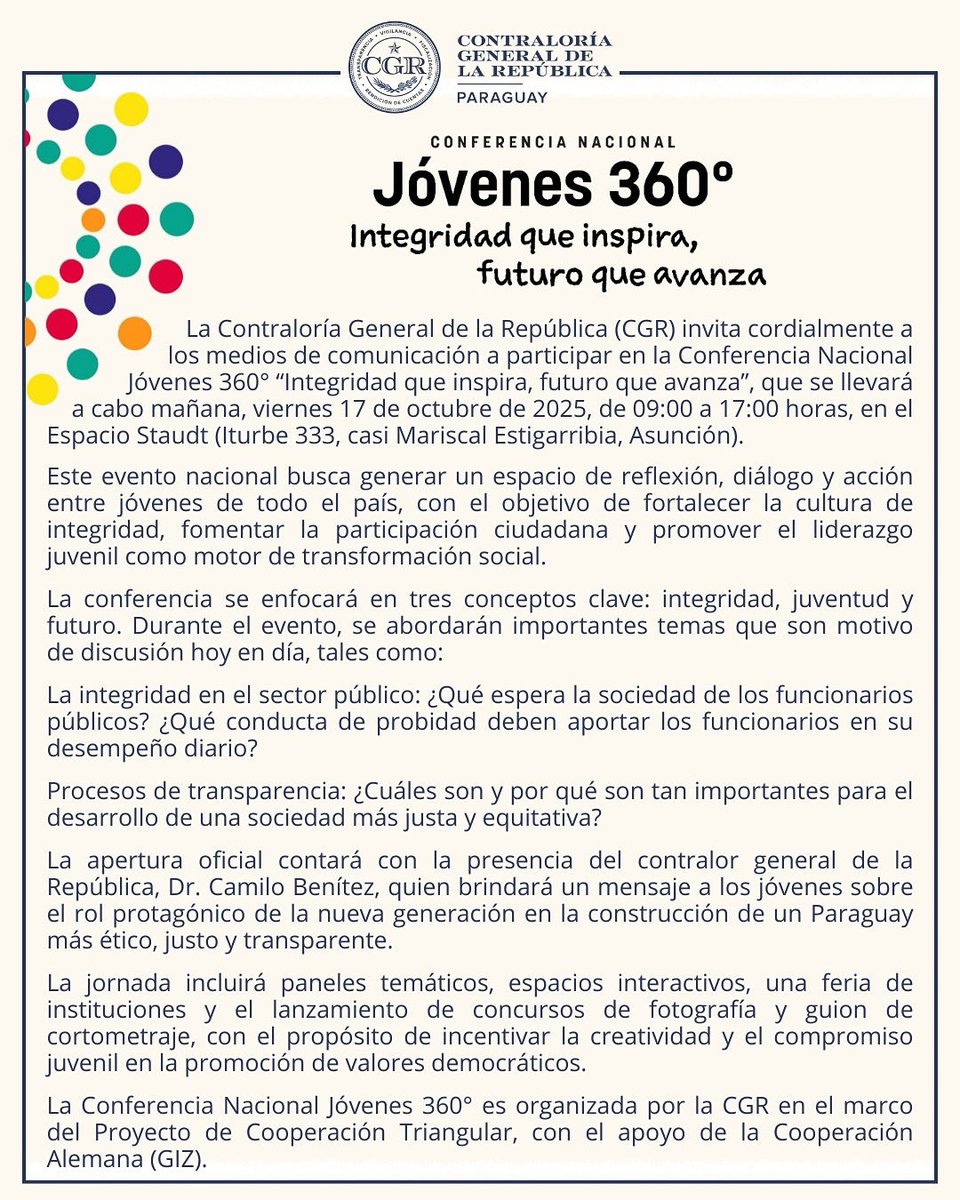 Invitamos a todos los medios de prensa📢