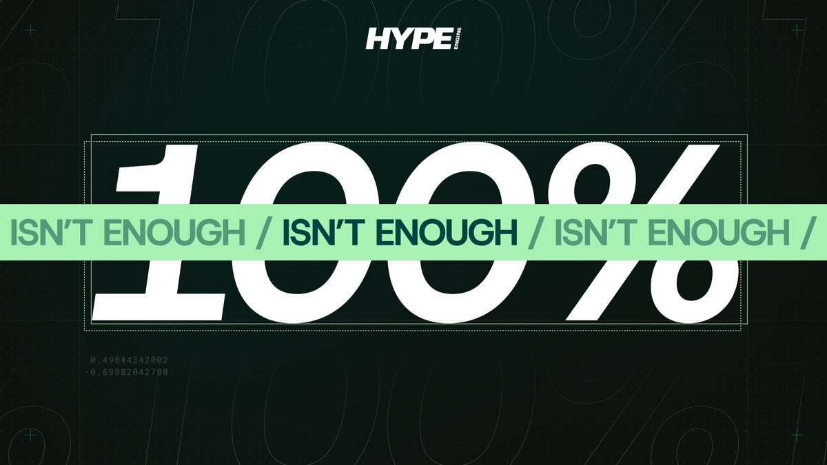the <a href="/NestExchange/">nest</a> gives OVER 100% of fees to voters by compounding protocol revenue through HYPE Engine.

that's right.

every dollar that goes in, comes out amplified as $MEGAHYPE.