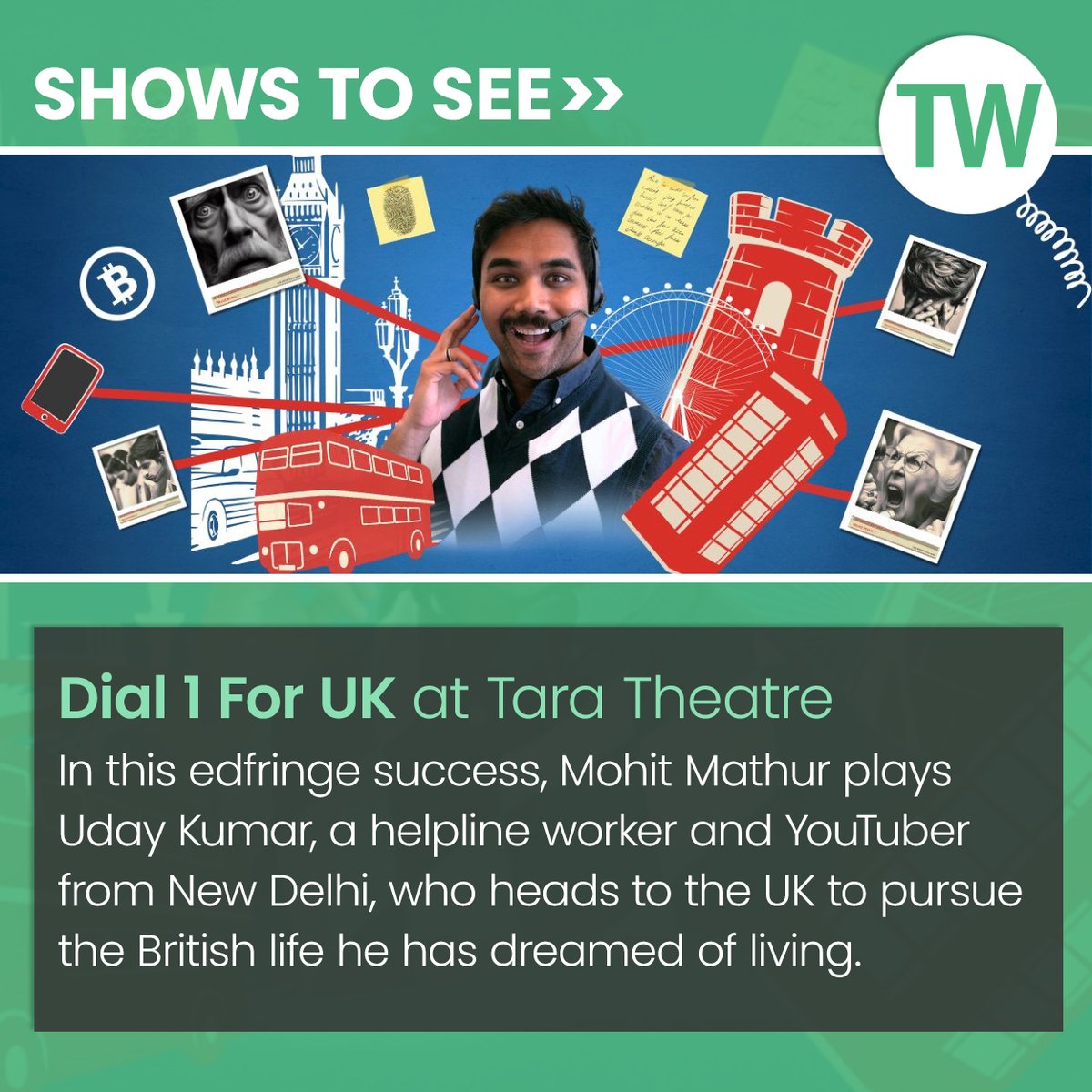 Among our recommended shows to see in London this week: 'Dial 1 For UK' at Tara Theatre from 16-17 Oct. 

Get more show tips here: bit.ly/4n1Qf1X

@taratheatre
