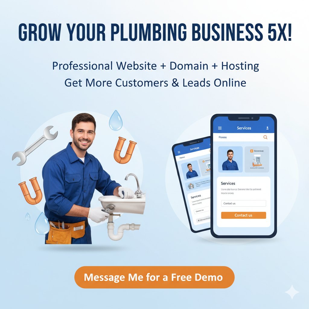 🚿 Plumber Business Owner?
Is your website down or outdated?
I can build a professional site in 5 days &amp; help you get 5X more customers!
Reply YES for a free demo! 💻✨
#Plumber #BusinessGrowth #WebsiteDesign #5XLeads #LocalBusiness