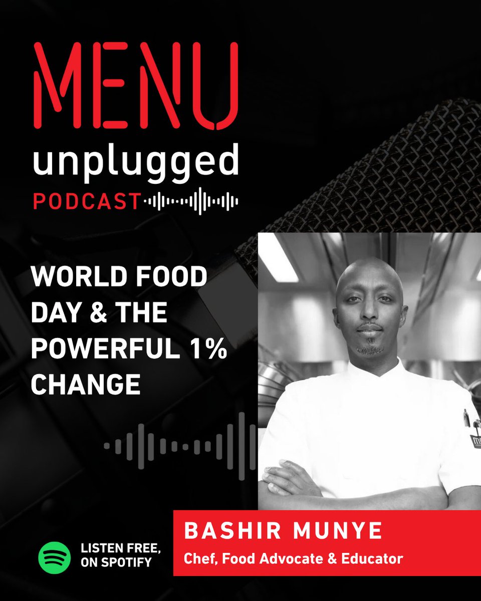 #WorldFoodDay is more than a date, it’s a call to action. 
Chef Bashir Munye joins Jim and Derek to unpack what World Food Day means for Canadian restaurants: food as a human right, kitchens as agents of food sovereignty, and how operators can make a 1% change that compounds.
🎧