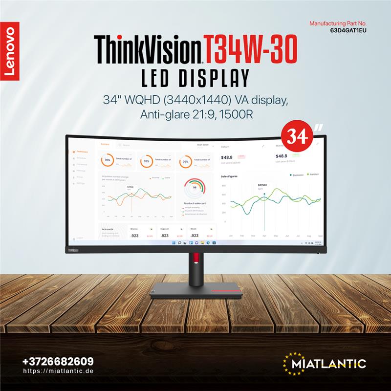 🚨 New Arrival Alert!

info@miatlantic.eu | +372 6682609

🔗 miatlantic.eu/en/63d4gat1eu

#Lenovo #ThinkVision #Monitor #34Inch #CurvedDisplay #UWQHD #Productivity #Tech #ITHardware #WorkstationSetup #QualityYouCanTrust #instock #available #sales #discount #WTS #estonia #tallinn