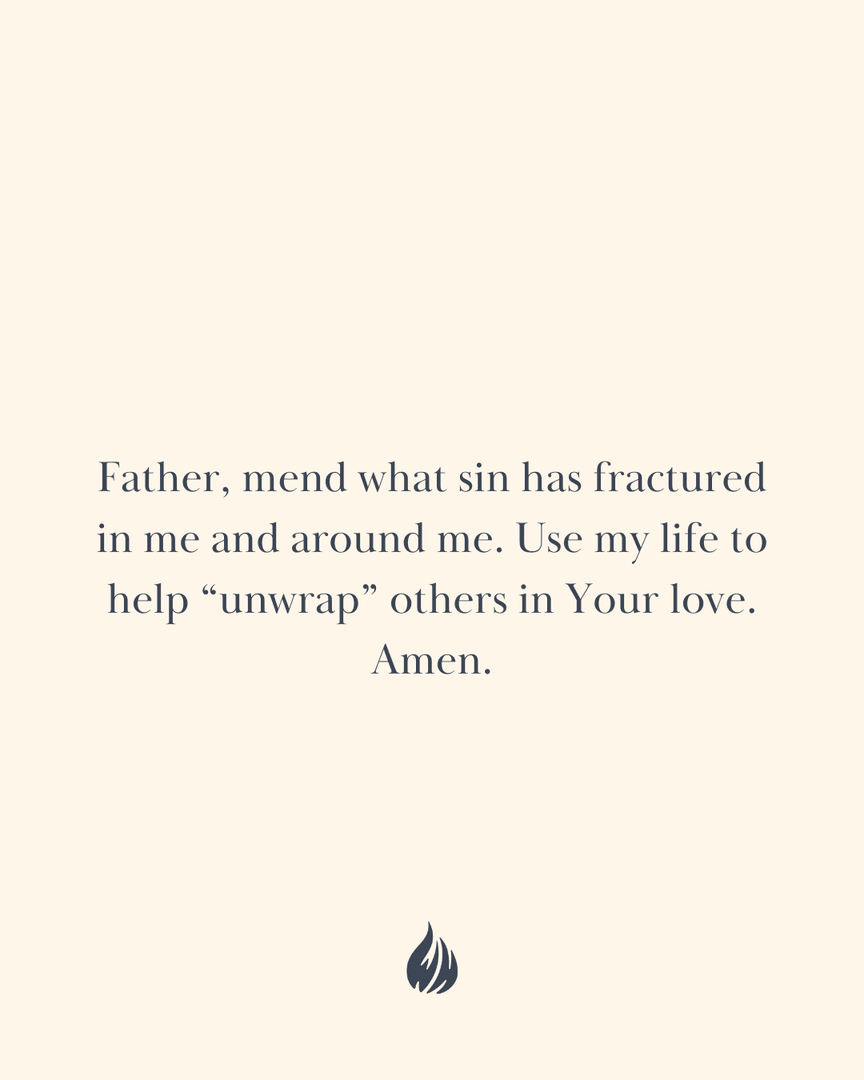 WisdomHunters's tweet photo. Prayer of the Day: Father, mend what sin has fractured in me and around me. Use my life to help “unwrap” others in Your love. Amen.
#wisdomhunters #community #healing #Lazarus #John11 #confession #burdens #churchfamily https://t.co/zJKGLoUprM