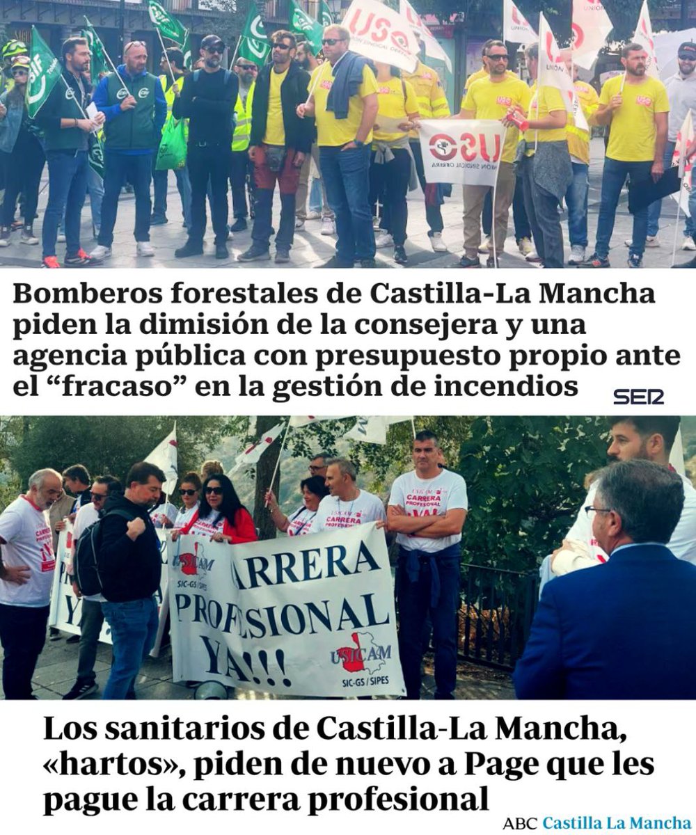 A las puertas del Debate del Estado de la Región se ha movilizado la gente contra recortes y privatizaciones de 6 años de mayoría absoluta del PSOE. Es la realidad y no las falsas cifras macroeconómicas de la "Castilla-La Mancha va bien" que vende Page al estilo PP
#DebateCLM2025