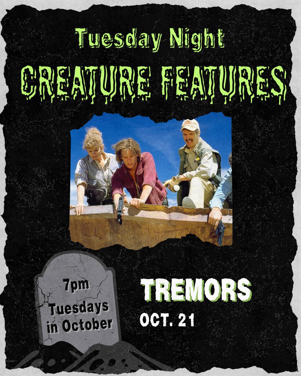 angelikafilmSD's tweet image. Join the fight for survival against giant, worm-like monsters hungry for human flesh in TREMORS – up next in our #CreatureFeatures series Tuesday, 10/21!   

Angelikafilmcenter.com