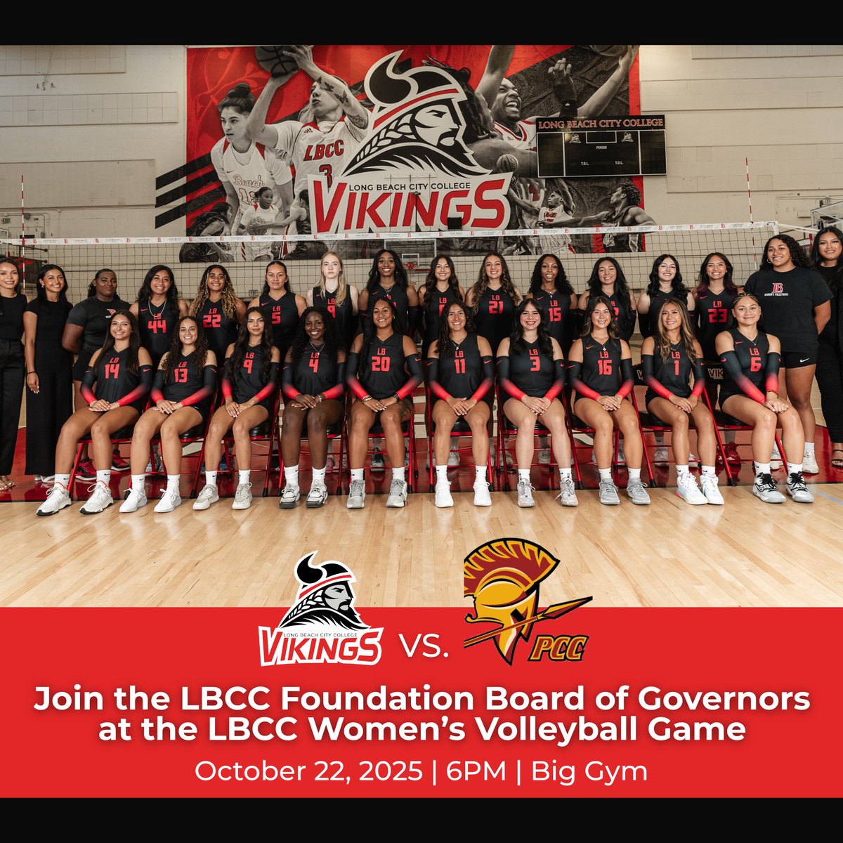 Join the LBCC Foundation Board of Governors for the LBCC Women's Volleyball game against Pasadena City College in the LBCC Gym at 6:00PM. We hope to see you there!