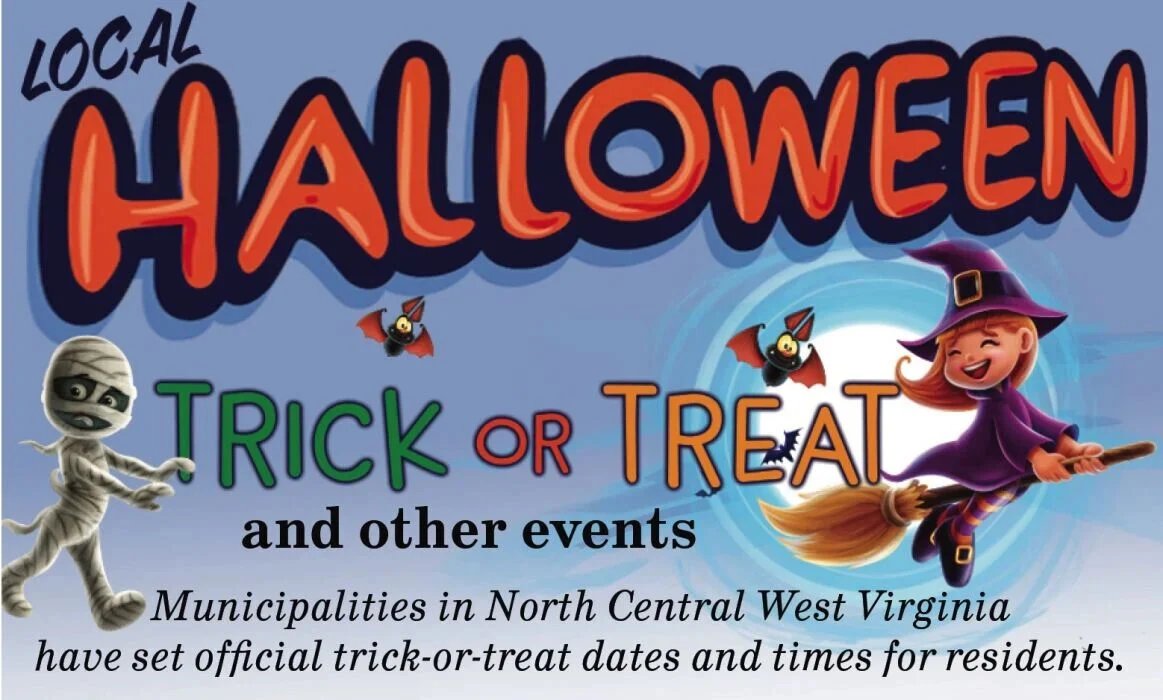 WVNews247's tweet image. Trick-or-Treat Time Check! 🍬 Schedule starts Oct 25th in Salem. Check your town's time! Full details: vist.ly/4ap5j #WVevents #Morgantown #Fairmont