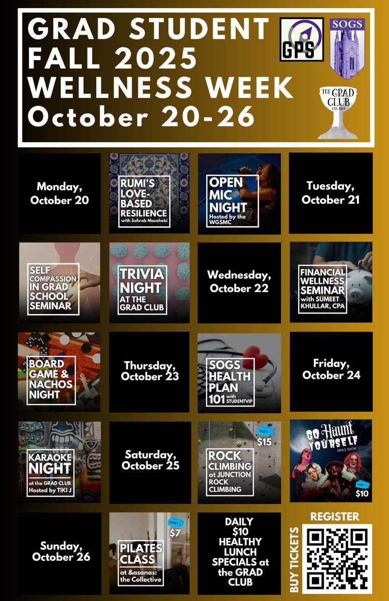 uwogradclub's tweet photo. SOGS' Wellness Week is coming up, and the Grad Club is hosting a few events! 

All info, including how to register, is available here: https://t.co/SgW2MkX8jO https://t.co/E2TKsFTIk1