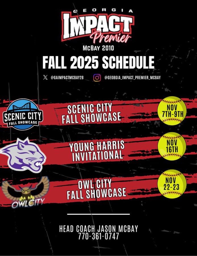 Leah_Softball17's tweet image. Looking forward to November and our fall softball schedule🥎 Ready to get on the field with @GAImpactMcBay28 — I’ve got a feeling this season is going to be a special one! 💪 #GeorgiaImpactPremier #SoftballSeason #FallSchedule #FallSoftball